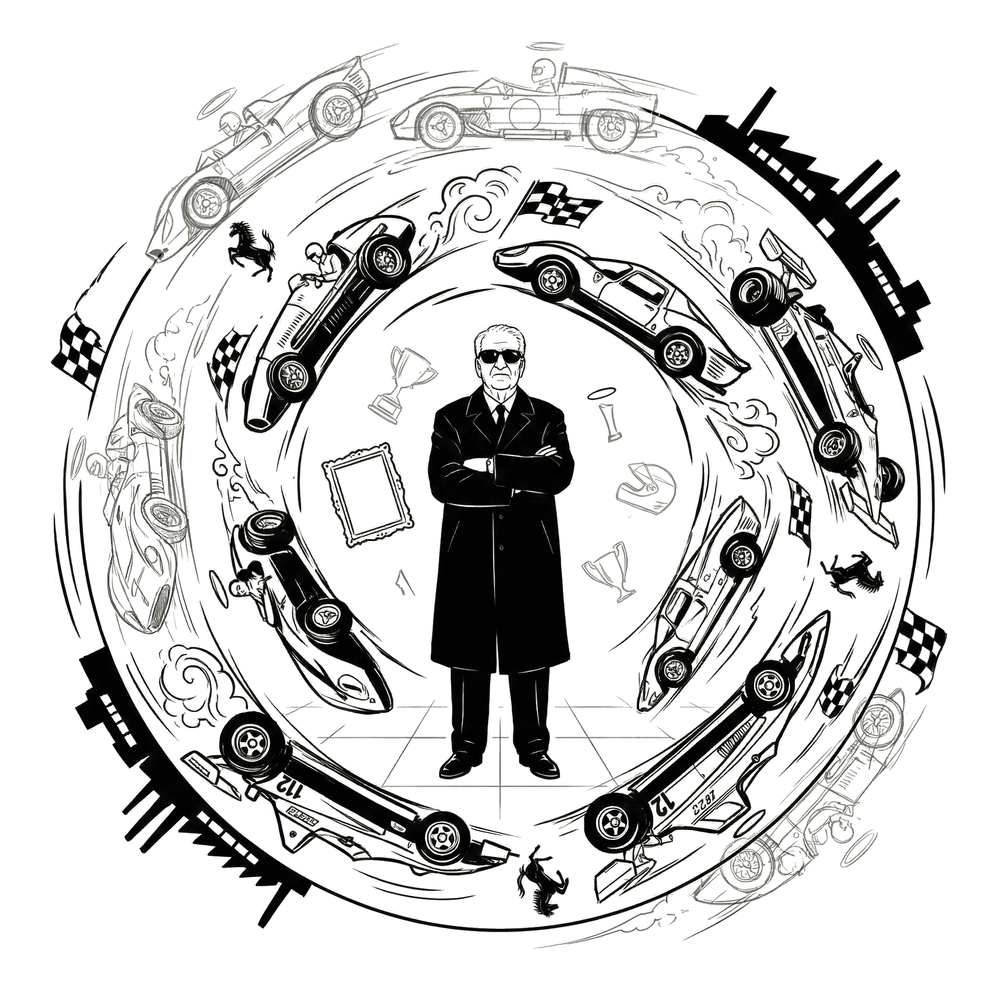 Enzo Ferrari, founder portrait